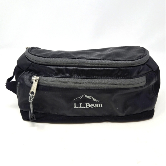 L.L.BEAN TRAVEL LOT 2 TOILETRY KITS BLACK POUCH CASE ORANGE HANGING BAG UNISEX - Picture 2 of 16